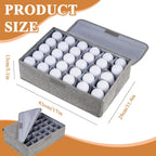 Light Bulb Organizer Storage Box, Ornament Storage with 30 Dividers Foldable Organizer with Lid Sturdy PP Board Fits Various Christmas Light Standard Bulbs Case Box Gray