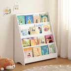 4-Tier Kids Bookshelf Toddler Book Display for Bedroom Playroom | Multi-tier open display shelf for books and toys. Durable engineered wood. Perfect for kids bedroom, playroom, or classr