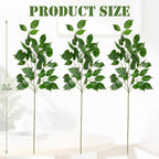 Ficus Leaves Artificial Branches 41.3" Faux Ficus Tree Branches Fake Greenery Plant Spray for Tree DIY Arch Wedding Bouquet Wreath Wall Decor - 3PCS