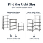 Amazon Basics 3-Shelf Adjustable Heavy Duty Steel Wire Rack Storage Shelving Organizer with Storage Space, Versatility and Ease of Use for Kitchen, Garage, 23.2" L x 13.4" W x 30" H, Black