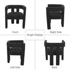 Boucle Barrel Side Chairs Set of 6, Modern Designed Upholstered Comfy Sherpa Fabric Accent Kitchen/Dining Chair, Kitchen Armchair for Living Room Dining Room Bedroom (Black, Set of 6)
