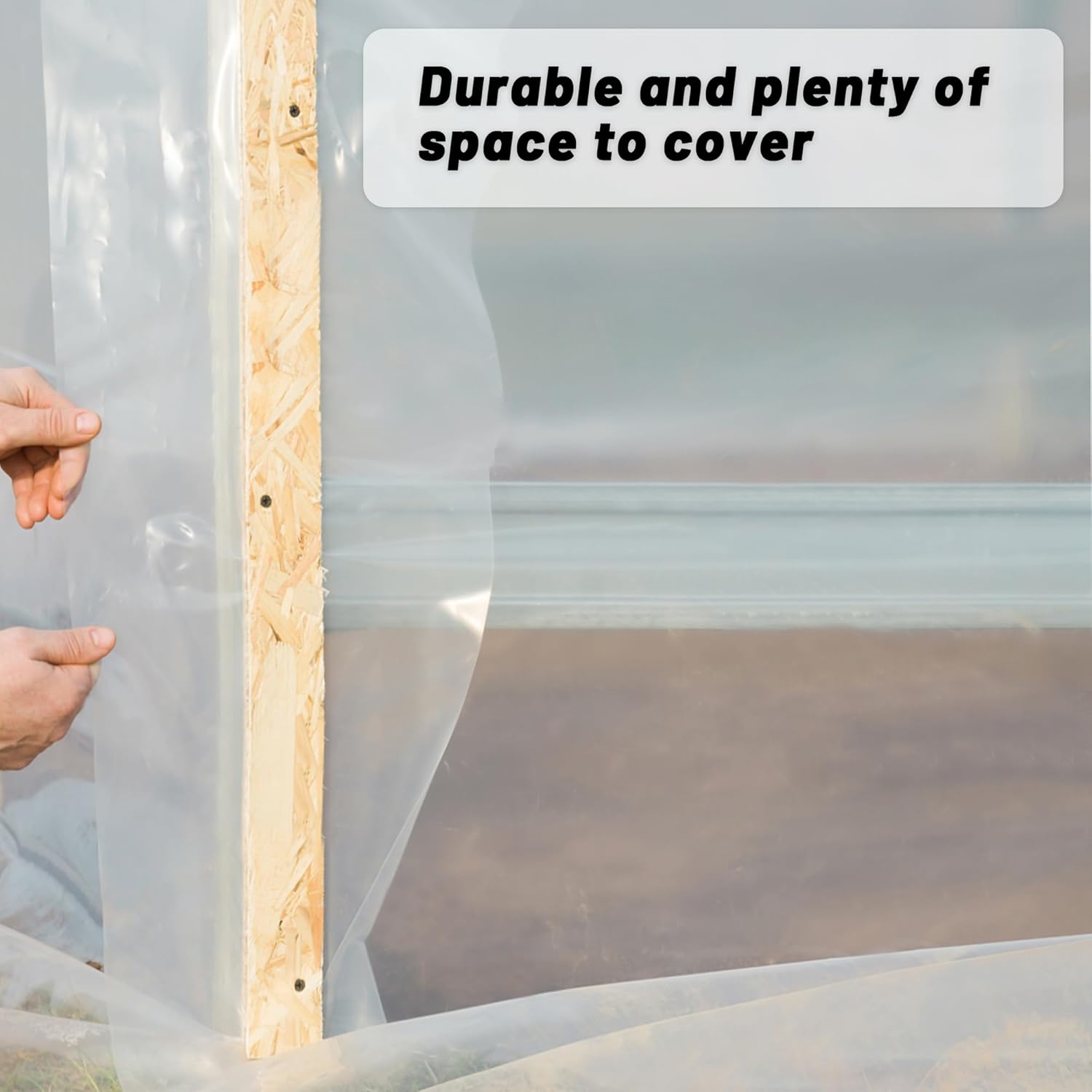 6 Mil Clear Greenhouse Plastic Sheeting,Transparent Plastic Film for Greenhouse, UV Resistant Polyethylene Film for Farm,Garden (8ftx12ft)