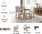 CIMOTA Mid Century Modern Dining Chairs Set of 6, Farmhouse Upholstered Dining Room Chairs Comfortable Kitchen Side Chairs with High Back/Natural Solid Wood Frame, Linen Beige