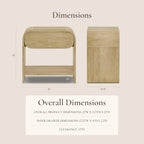 Poly & BARK Aledo 22” Nightstand – Solid and Veneered Wood Construction with Waterfall Edge Detail, One Smooth-Glide Drawer on Metal Runners – Modern Bedside Table for Stylish Bedrooms