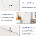 CARPETNAL Farmhouse Pantry Cabinet Set of 2, 72" Tall Wooden Storage Cabinet with 4 Barn Doors & Adjustable Shelf & Square Knobs, Freestanding Kitchen Pantry for Dining Room, Bathroom, White