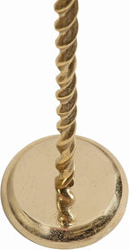Kate and Laurel Ropa Transitional Round Pedestal Drink Table, 9 x 9 x 22, Gold, Decorative Cast Aluminum Mini Table with Spiral Rope Design for Use as Indoor Plant Stand or Living Room Accent