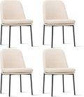 COLAMY Modern Dining Chairs Set of 4, Upholstered Dining Room Chairs Dinner Chair Kitchen Chairs with Curved Back and Metal Legs, Beige