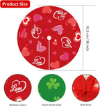 Valentine's Day Tree Skirt Valentine's Decor 36" Love Heart Clover Double Sided Print Mat for Trees St Patricks Day Decor Holiday Party Garden Indoor Home Decorations