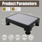 CHIKILLA Adjustable Step Stool for High Beds and Cars, 650lb Heavy Duty Bed Step for Elderly, Non-Slip Mobility Platform for Bathtub, Kitchen, SUV, 4 Height Levels 3.4-5.4" Portable Stair Assist, Gray