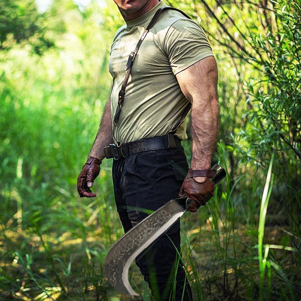 Machete Billhook Sickle Knife for Yard Work Machete for Cutting Trees Machetes Sickle Heavy Duty Machete for clearing Brush Garden Tools AxeConstruction Blade Outdoor……