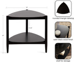 Kate and Laurel Knowlton Modern Tiered Triangle Side Table, 24 x 24 x 24, Black, Transitional Two-Tier Triangular Living Room End Table with Storage for Use as Indoor Plant Stand