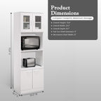 Kings Brand Furniture - Danbury Tall Kitchen Pantry, Microwave Storage Cabinet, White