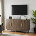 Kiasthome Walnut 2-Door Sideboard Buffet Cabinet with Storage | Adjustable Shelves Buffet Cabinet | Versatile for Entryway, Living Room