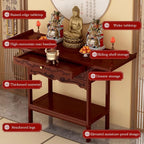 Chinese Meditation Buddhist Cabinet with Drawer Storage | Personal Shrine Stand Prayer Tables For Bedroom, Living Room, Office, Entryway(Walnut,120x33cm/47.2x12.9in)