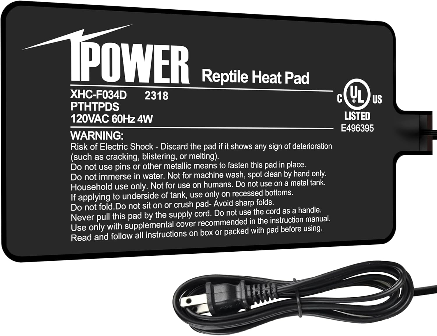 iPower 4X7 Inch Reptile Heat Pad Under Tank Heater Terrarium Warmer Heating Mat for Turtles Lizards Frogs and Other Small Animals