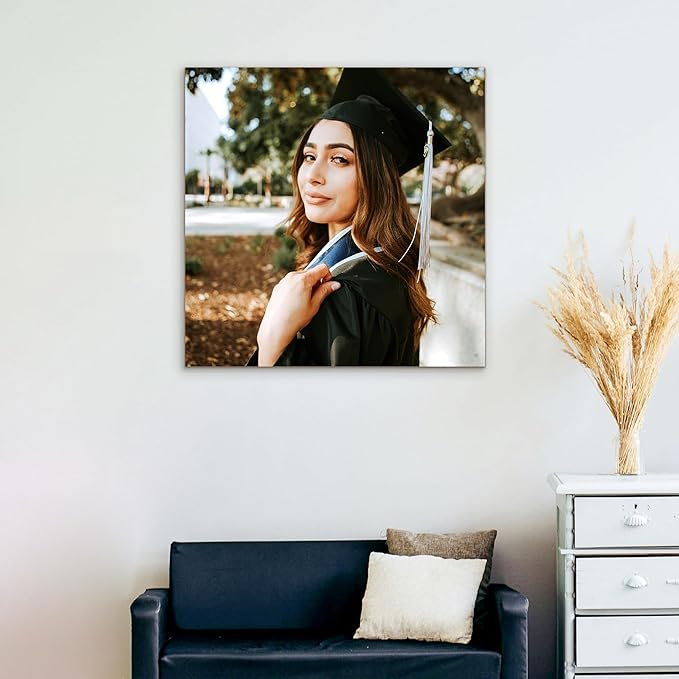 Custom Graduation Canvas Prints with Your Photos,Graduation Decorations, Personalized Graduation Canvas Wall Art Gifts Idea for Daughter, Son, Sibling or Friend (24" X 24")