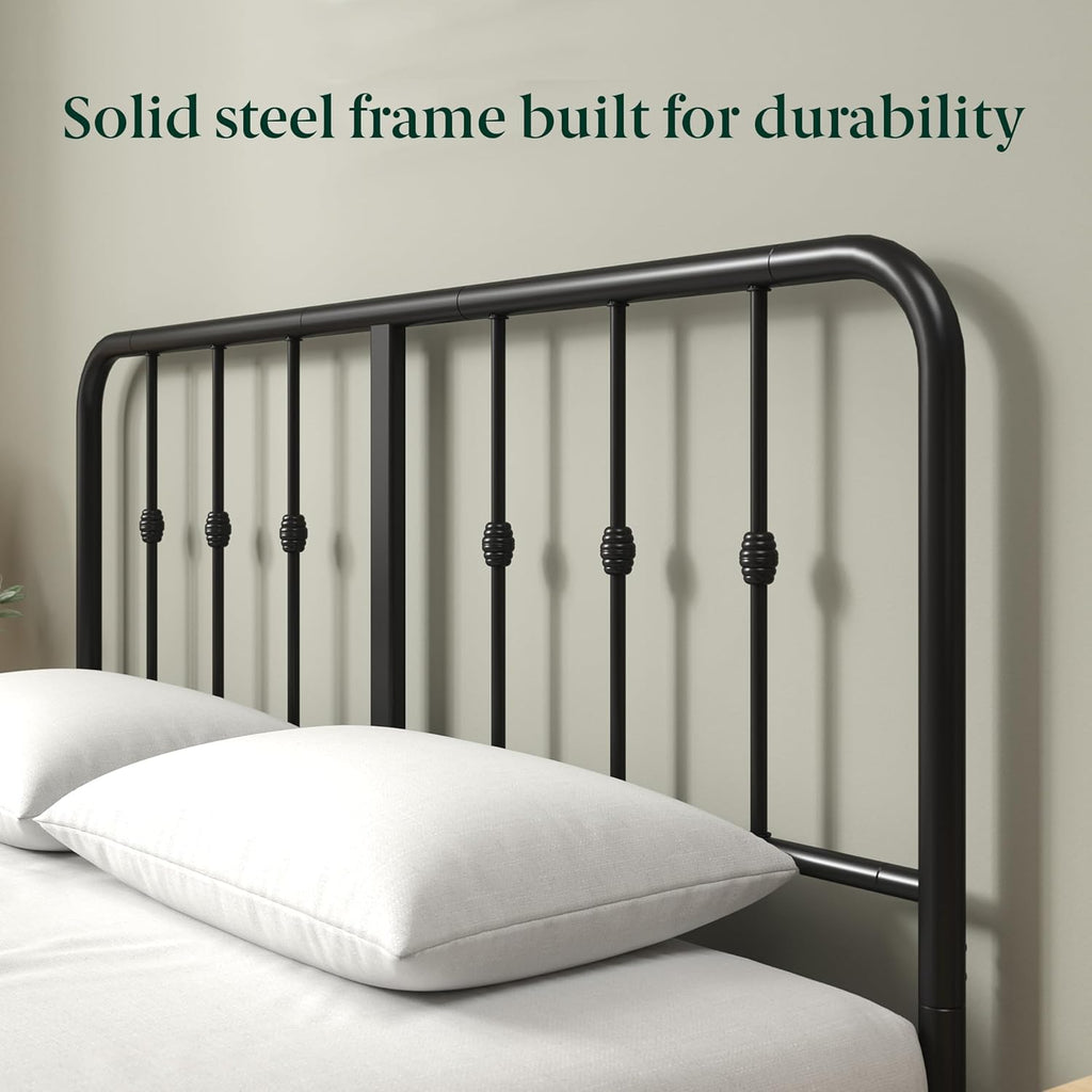 Zinus Leonardo Metal Platform Bed Frame, Victorian Spindle Headboard, Queen