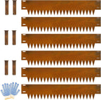 Metal Landscaping Edging, 6Hx40L-Inch Cor Ten Steel Landscape Edging with 6 Clips and Gloves, 6-Pack Unique Rust-Finish Edging, for Enhanced Garden, Yard, Park, Lawn