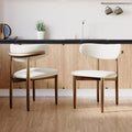 POVISON Modern Dining Chairs Set of 4, Armless PU Leather Dining Chair with PU Cushions and Dark Bronze-Coloured Metal Leg
