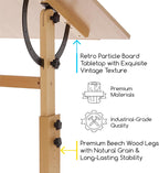 MEEDEN Extra-Large Wood Drafting Table: 42" x 30" Artist Drawing Table Desk - Painting Table with Adjustable Height & Angle - Art Table for Adults with Pencil Ledge for Sketching, Writing, Natural