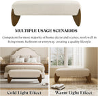 Ya-Home Modern Boucle Bedroom Bench, 50” Upholstered End of Bed Bench with Comfy Seat/Solid Wood Legs, Wooden Entryway Window Ottoman Bench for Living Room/Hallway, Beige