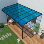 Daylighting Roof Panels Outdoor Sunshade Canopy Panels Greenhouse Panels Not Easy to Deform Easy to Assemble for Outdoor Shed Panels.(Blue,5.1x9.8ft)