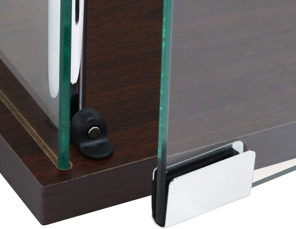 Fuji Boeki 96048 Collection Case, Figure Case, 3 Tiers, Width 16.7 x Depth 14.4 x Height 33.9 inches (42.5 x 36.5 x 86 cm), Brown, Tempered Glass, Rear Mirror,