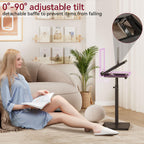 IBUYKE C Shaped Side Table, Angle Adjustable, 360° Swivel Height Adjustable End Table for Small Spaces, for Phone Computer & Tablet, Modern Small Coffee Snack Table for Sofa/Bed, Black UTVT004B