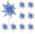 10 Pack Reflective Pinwheels for Yard and Garden, Wind Spinners Outdoor Bird Scare Devices, Sparkly Windmills for Garden Decor Scare Birds Away Garden Wind Spinners for Outside Patio Garden