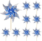 10 Pack Reflective Pinwheels for Yard and Garden, Wind Spinners Outdoor Bird Scare Devices, Sparkly Windmills for Garden Decor Scare Birds Away Garden Wind Spinners for Outside Patio Garden
