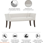 Madison Park Accent Bench for Living Room, Upholstered with Nailhead Trim, & Padded Seat Entryway Bench Small, End of Bed Bench with Back, 49.5" W x 19.25" D x 23" H, White Cream