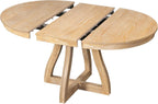 LUMISOL Extendable Round Dining Table for 4-6 People, Farmhouse Kitchen Table with 16” Middle Leaf and Curved Table Legs for Kitchen, Dining Room, Apartment, Natural Wood Wash