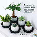 Plant Saucer 50 Pack Plant Trays for Pots 4 Inch Plastic Plant Saucers for Outdoors and Indoors Drip Trays for Potted Plants Flower Pot Plates to Catch Water Plant Drainage Dishes No Holes, Black