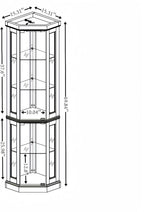 70" Lighted Corner Curio Cabinet,Inside Mirror Corner Glass Display Case with Tempered Glass Door for Living Room, Antique Collectibles, Wine & Bar Glass Storage, Lights Included