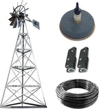 Outdoor Water Solutions AWS0012 16-Feet Galvanized 3-Legged Aeration System Windmill