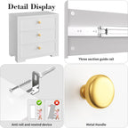 COWMOU Nightstand with Drawers 3 Drawer Night Stand with Charging Station Farmhouse Style Large Bed Side Table Wooden Dresser for Bedroom Living Room (1, White)