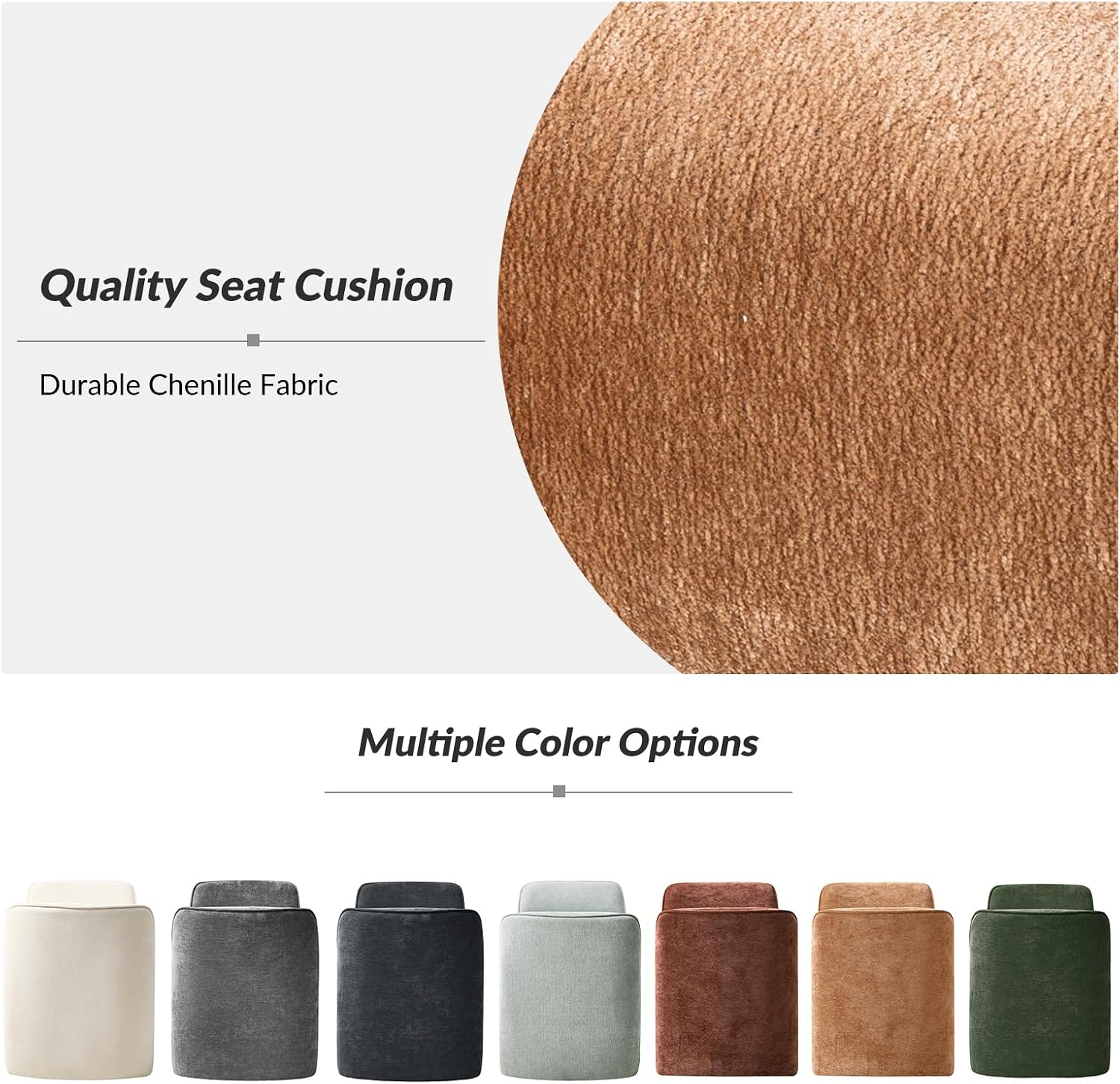 HULALA HOME 57" Modern Chenille Bench with Thick Padded Seat, Upholstered End of Bed Bench for Bedroom, Entryway & Living Room Seating, Caramel