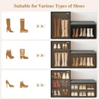 VECELO Shoe Storage Bench with Door&Shelf, Entryway Bench with Seat Cushion, for Hallway, Bedroom, Living Room, L-Shaped, Black