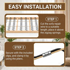 SOUJOY 131ft Upholstery Stay Wire for Sofa Furniture Springs, Paper Wrapped Wire 9 Gauge with 80 Clips, Couch Spring Repair Kit