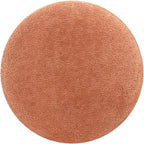 15" Mushroom Footstool Ottoman, Spice Orange Fleeced Teddy