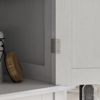 HOMCOM 72.5" Kitchen Pantry Cabinet Freestanding 4 Doors White Wood Grain | Traditional Storage Cabinet, Drawer, 3 Adjustable Shelves, for Dining Room