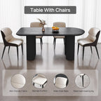 Guyii 62.99" Dining Table Set with 4 Chairs, Modern Kitchen Table Set, Indoor Dining Table for Kitchen, Bar, Living Room, Breakfast Nook, Small Space, Black