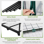 Outvita Mini Greenhouse, Small PE Plant Green House with 4 Tiers Rack, Shelf Clips, Roll-up Zipper Door, Gardening Supplies for Indoor Outdoor Seedling Frost Protection , 27"x19.6"x63" Green
