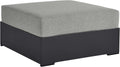 Modway Tahoe Aluminum Ottoman Gray with Weather-Resistant Cushion-Ideal as Outdoor Footstool, Patio or Sunroom Furniture