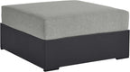 Modway Tahoe Aluminum Ottoman Gray with Weather-Resistant Cushion-Ideal as Outdoor Footstool, Patio or Sunroom Furniture