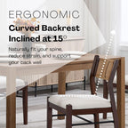 BESTANO Modern Armless Dining Chairs with Rope Woven Back Set of 2, White Upholstered Kitchen & Dining Room Chairs, Mid-Century Classic Farmhouse Wooden Side Chair