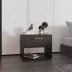 Modern Fluted Nightstand 4 Legs, Farmhouse End Table with Open Space and Drawer Dresser,for Small Spaces