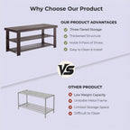 Bamboo Shoe Bench, 3-Tier Shoe Organizer Holds Up to 286 lb, Entryway Bench with Shoe Storage Suitable for Closet & Living Room, 11.22 x 35.43 x 17.91, Espresso Brown