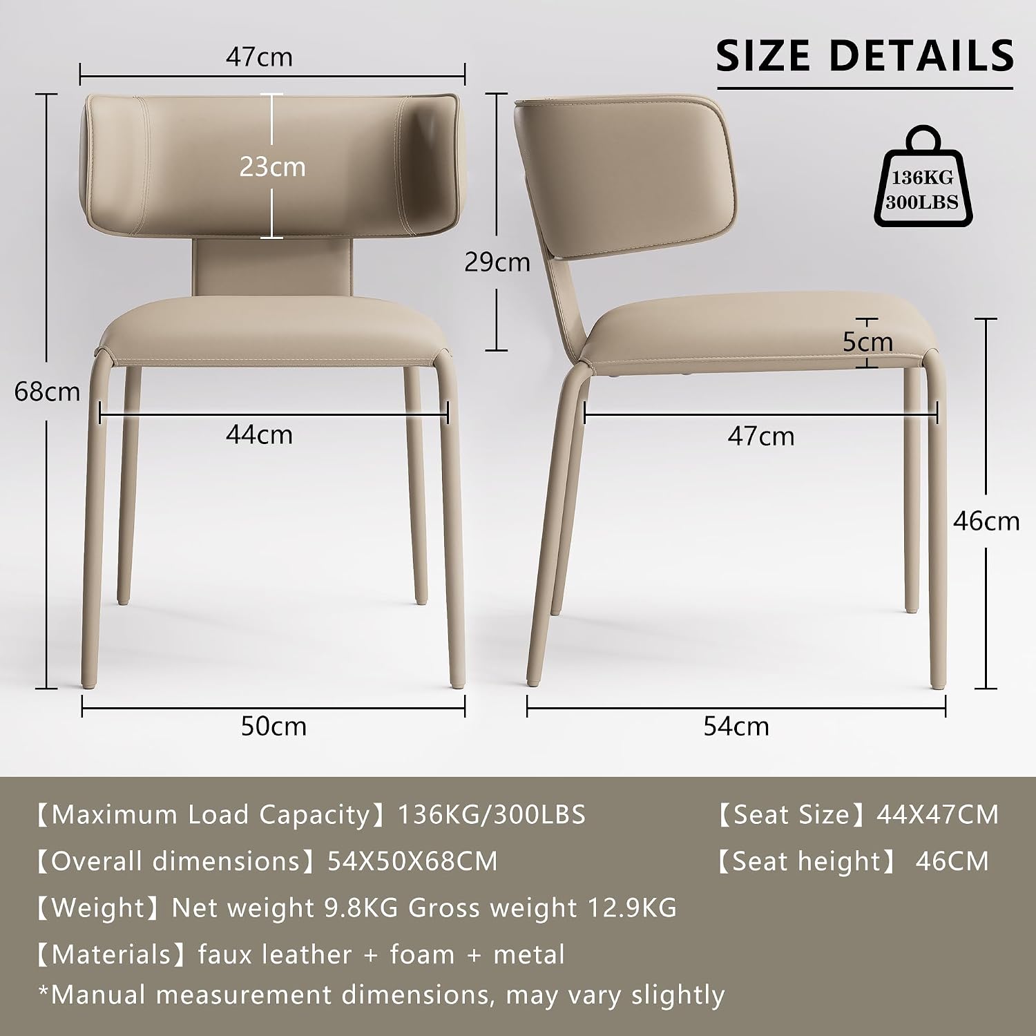 YOUNIKE Upholstered Dining Chair Single Premium Faux Leather Kitchen Dining Room Chair with Back Modern Padded Comfy Accent Side Chair for Living Room, Bedroom, Cafe Black