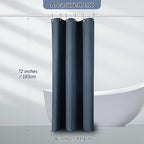 Shower Curtain Fabric Washable for Stall, Waffle Weave 36 Inches Heavy Duty Navy Shower Curtain, Half Size Waterproof 256GSM Spa Luxury Shower Curtains with 6 Metal Hooks,36Wx72H Navy Blue